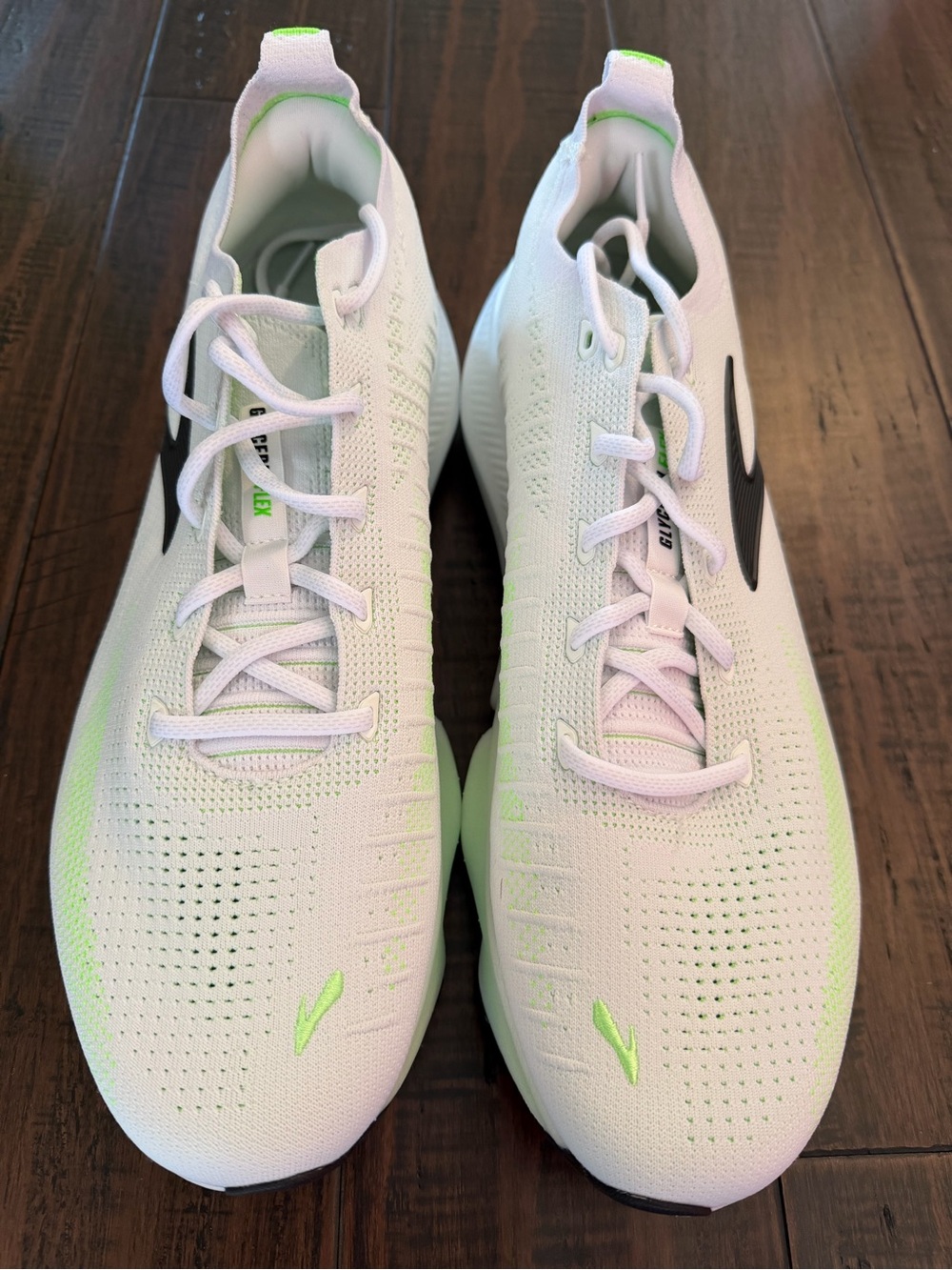 Brooks Neon Green & White Mens Glycerin Flex Brand New